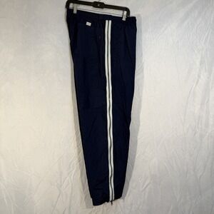 Vintage Nike Ripstop Track Pants Full Side Zippers Blue Men's L Wide Leg